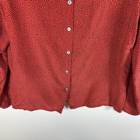 Vintage‎ Christian Dior Seperates Womens Red Polka Dot Silk Top Size 14 Designer - Picture 7 of 9